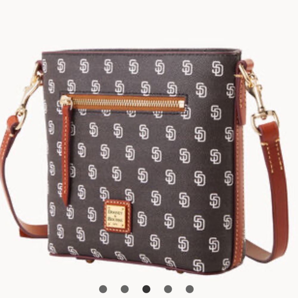 Dooney & Bourke MLB Rockies Small Zip Crossbody Black Leather Colorado Rockies